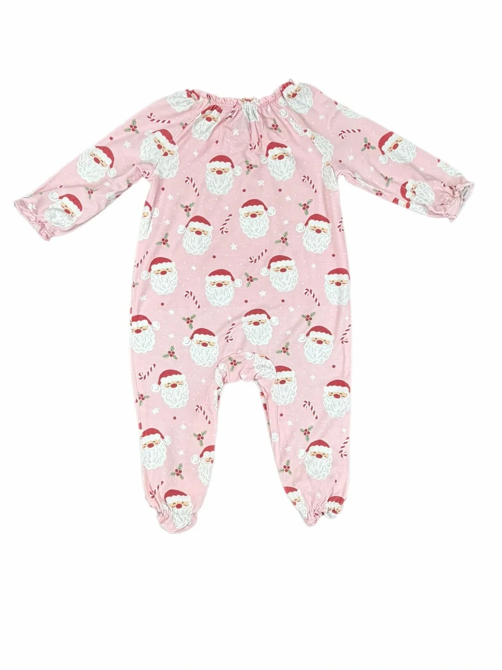 MUD PIE Baby Girl Santa Glow Bamboo Sleeper - 6-9M